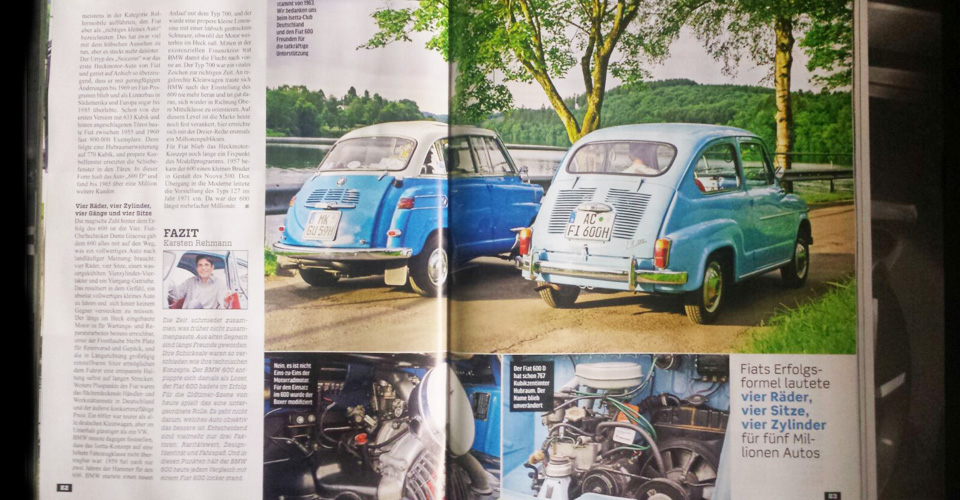 "Kleine Helden" in der Classic Cars 09/2016: BMW Isetta und Fiat 600.